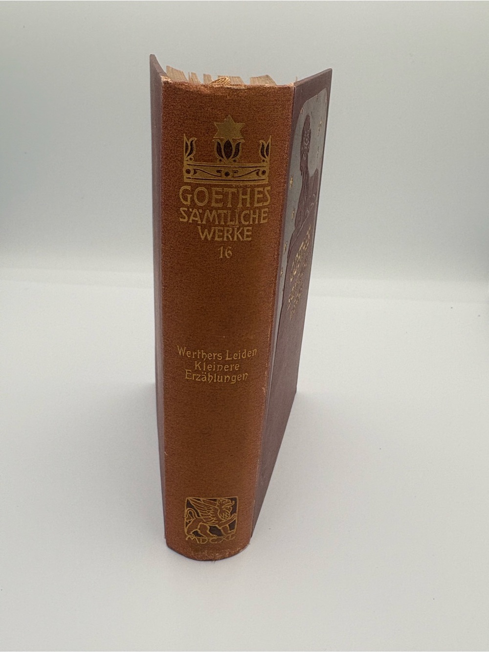 Antique 1910 Goethes Sämtliche Werke Hardcover Book - Burgundy with Gold Accents - Picture 3 of 9